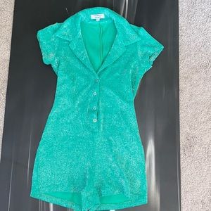 Frankies Bikinis Rose Terry Lurex Romper